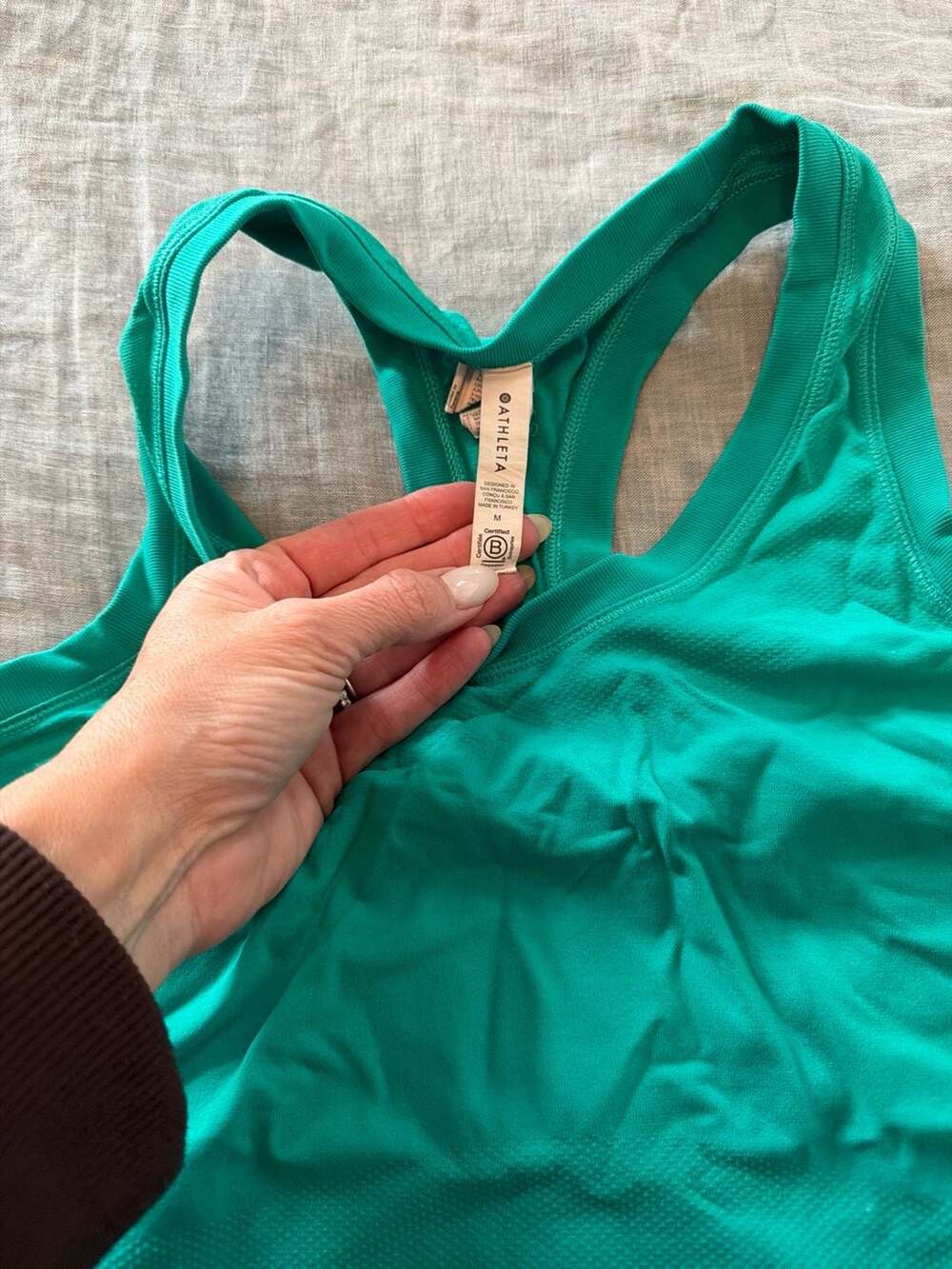 Athleta Momentum Racerback Tank Top in Emerald Green